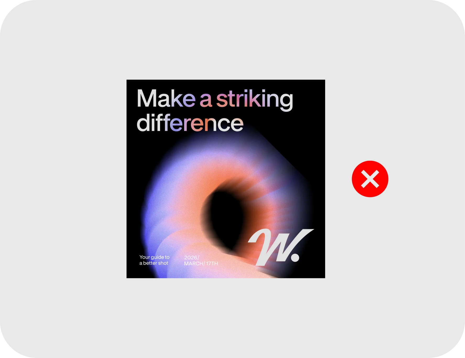 Don't: gradient type with graphic element