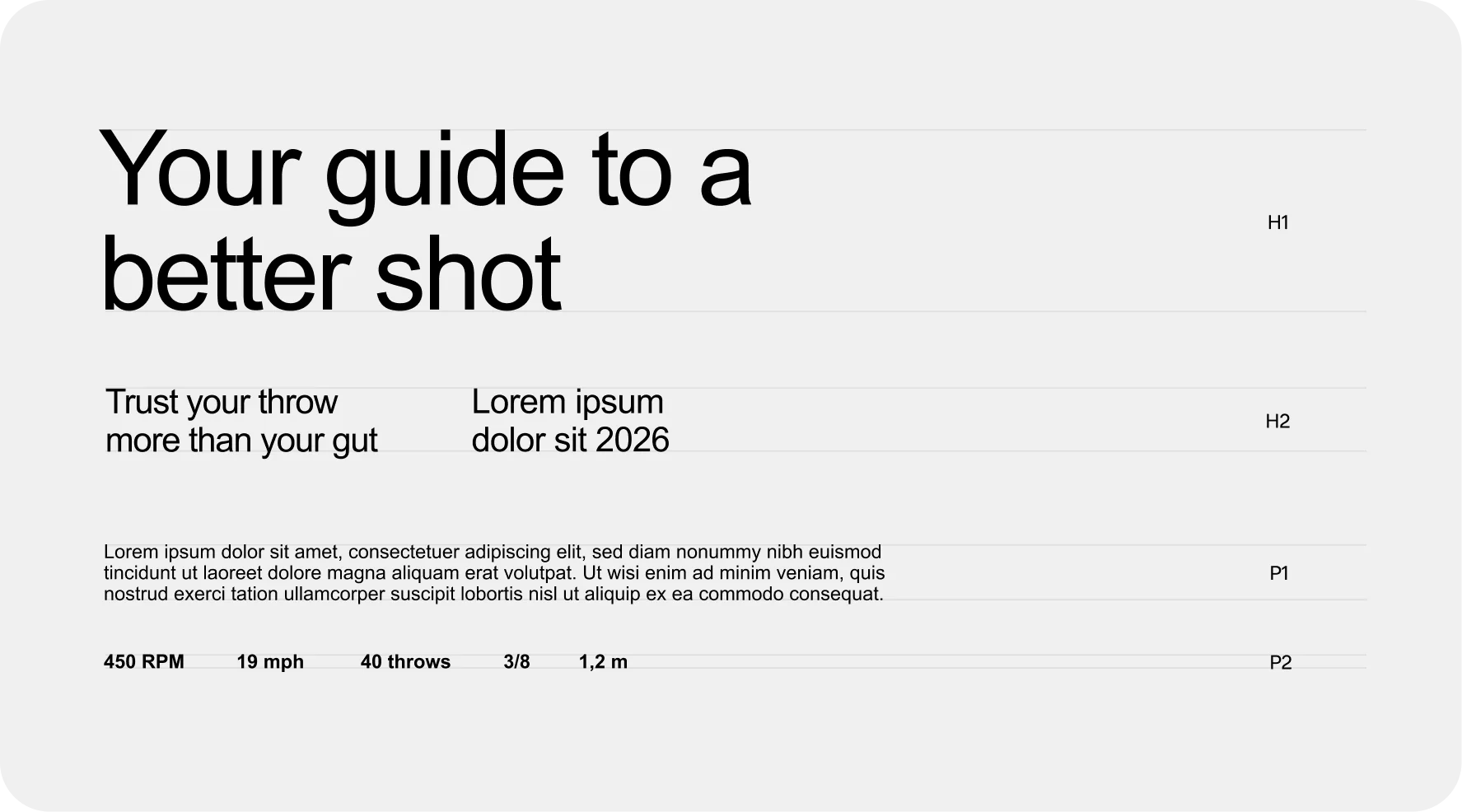 Secondary font hierarchy: Arial